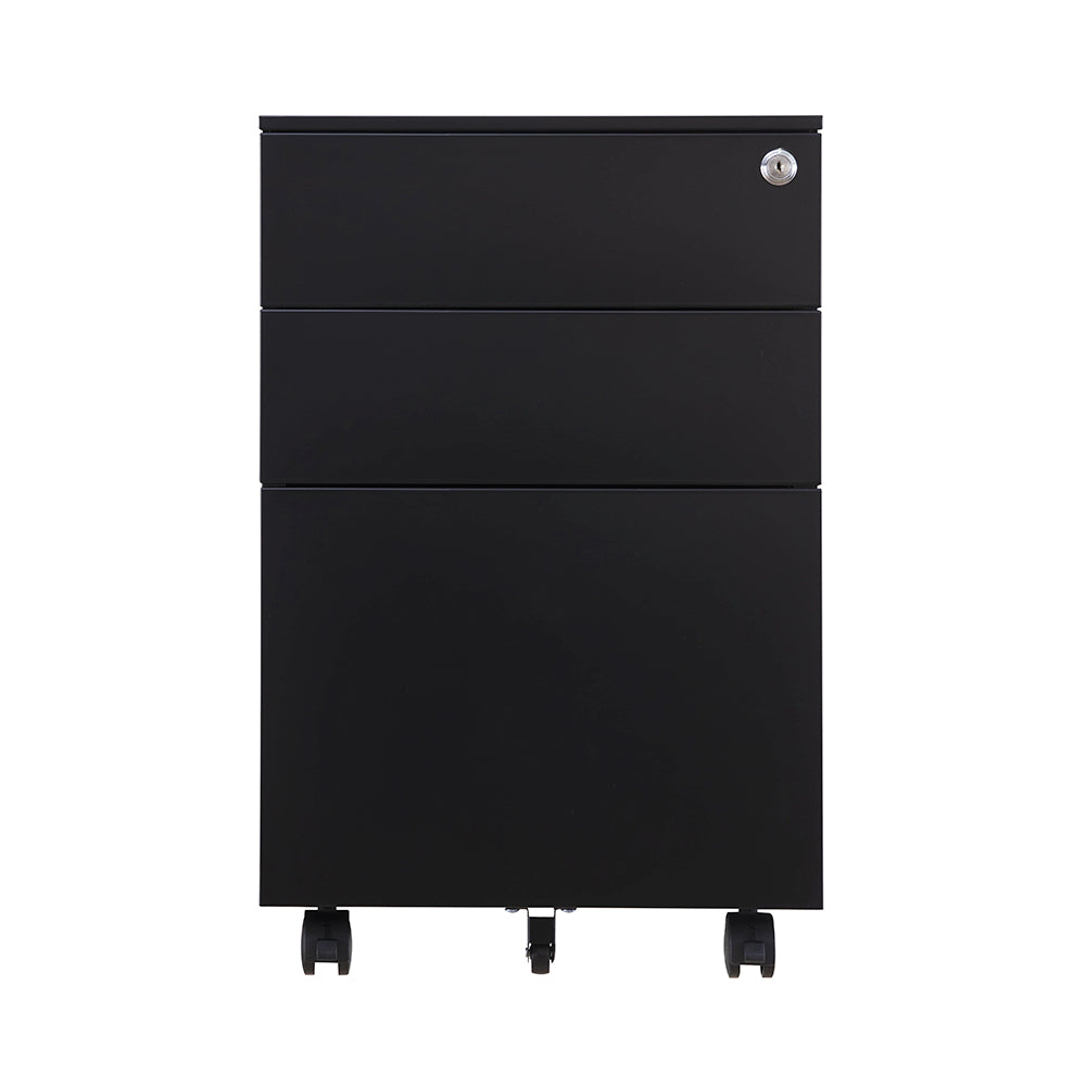 Steel Mobile Pedestal 2D1F with Handle 2 Drawers 1 Filing FREE Pencil Tray Scratch resistant Surface Durable Wheels Many Colours Bed Side Cabinet Storage