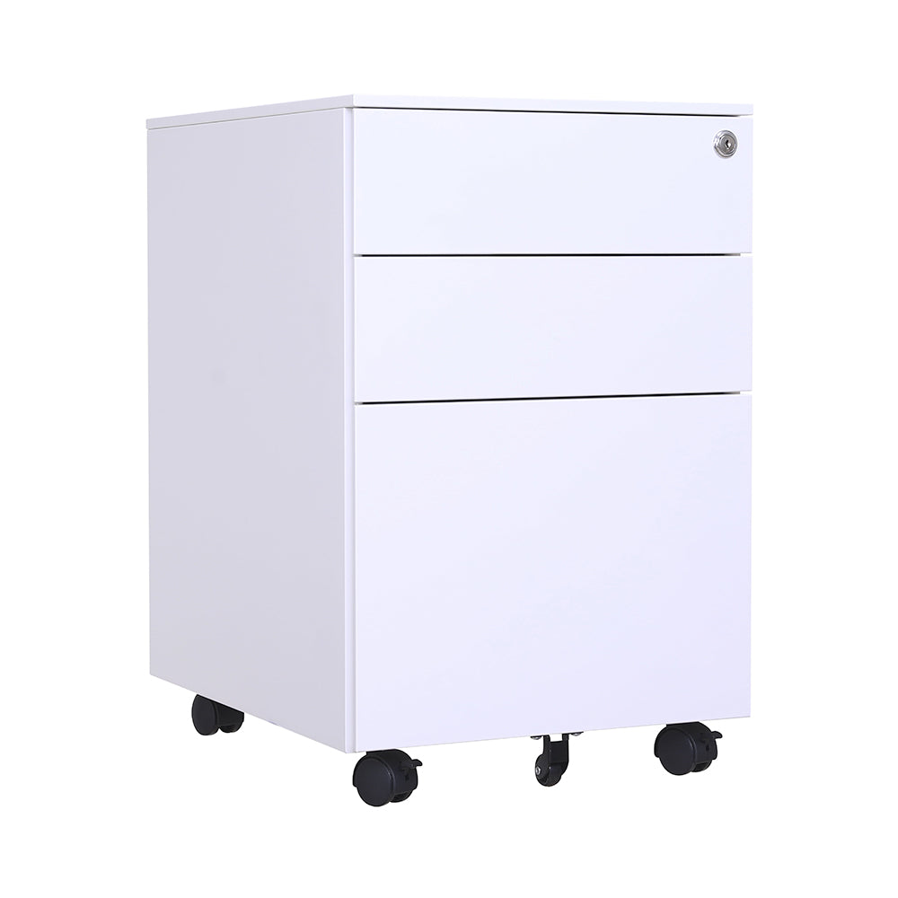 Steel Mobile Pedestal 2D1F with Handle 2 Drawers 1 Filing FREE Pencil Tray Scratch resistant Surface Durable Wheels Many Colours Bed Side Cabinet Storage