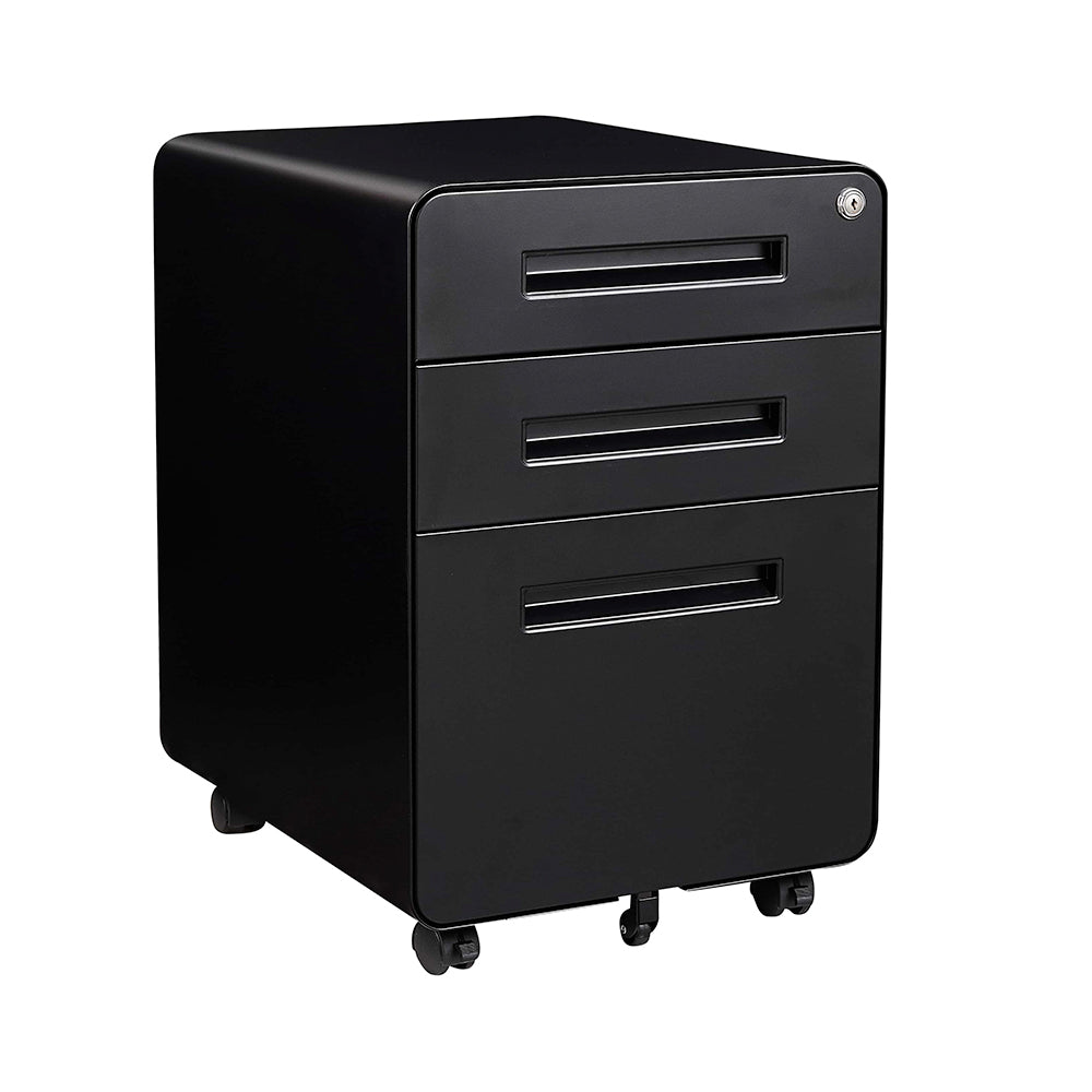 Steel Mobile Pedestal 2D1F with Handle 2 Drawers 1 Filing FREE Pencil Tray Scratch resistant Surface Durable Wheels Many Colours Bed Side Cabinet Storage