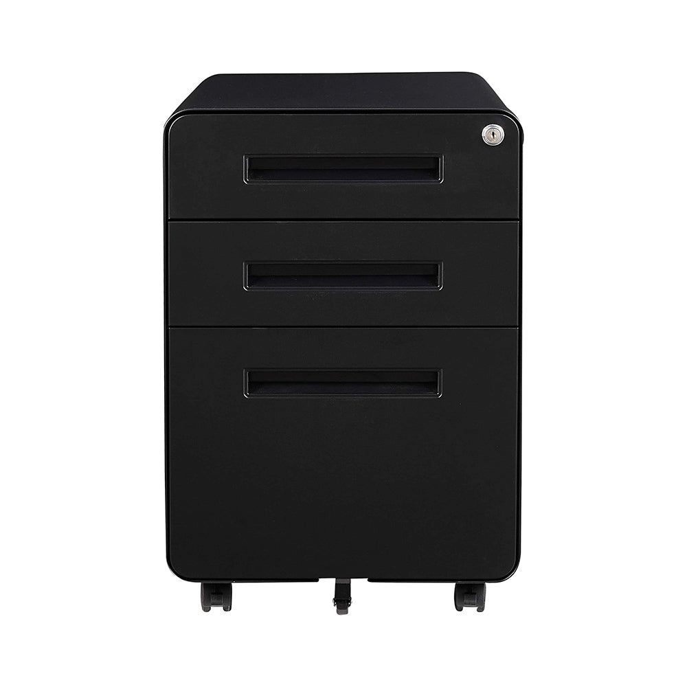 Steel Mobile Pedestal 2D1F with Handle 2 Drawers 1 Filing FREE Pencil Tray Scratch resistant Surface Durable Wheels Many Colours Bed Side Cabinet Storage